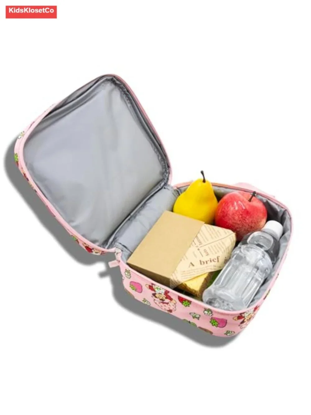 Insulated Lunch Bag with Strawberry Shortcake Print for Kids School Travel Nylon